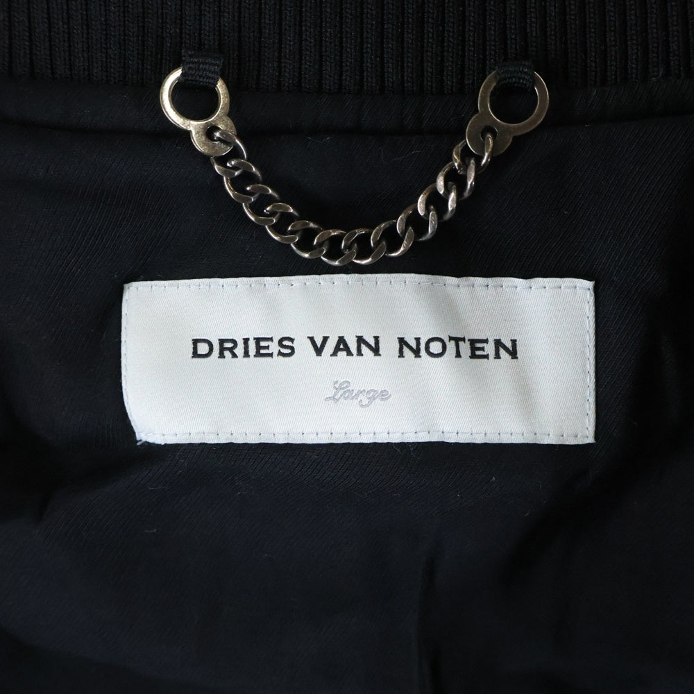 DRIES VAN NOTEN(ドリスヴァンノッテン) バックジップデザイン ジップアップ 中綿 ボンバージャケット ブルゾン ブラック