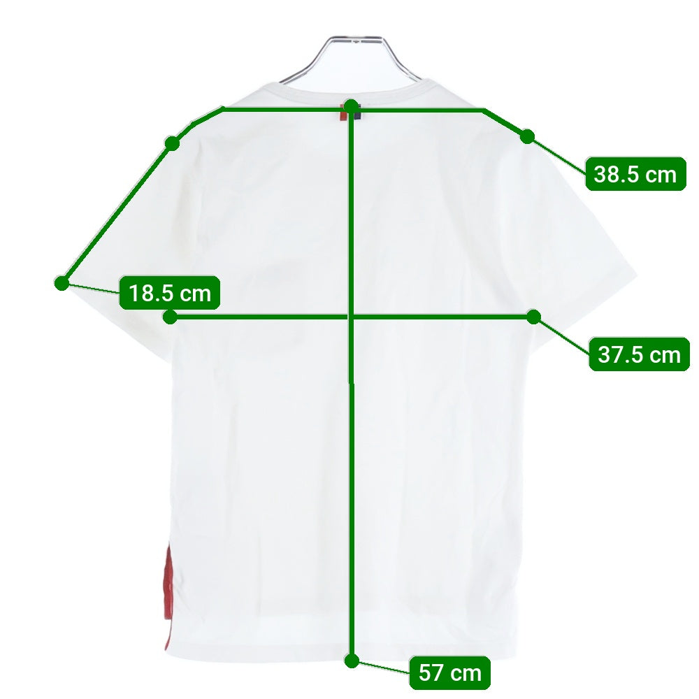 THOM BROWNE(トムブラウン) トリコロールライン クルーネック 半袖 ポケット Tシャツ カットソー ホワイト MJS010A-01454100 レディース