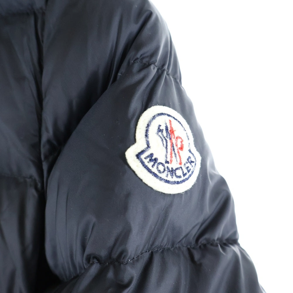 MONCLER(モンクレール) 17AW HERMINE エルミンヌ ワッペンロゴ フーデッド ジップアップ ダウン ロング ジャケット コート ブラック レディース C20934930005 53048