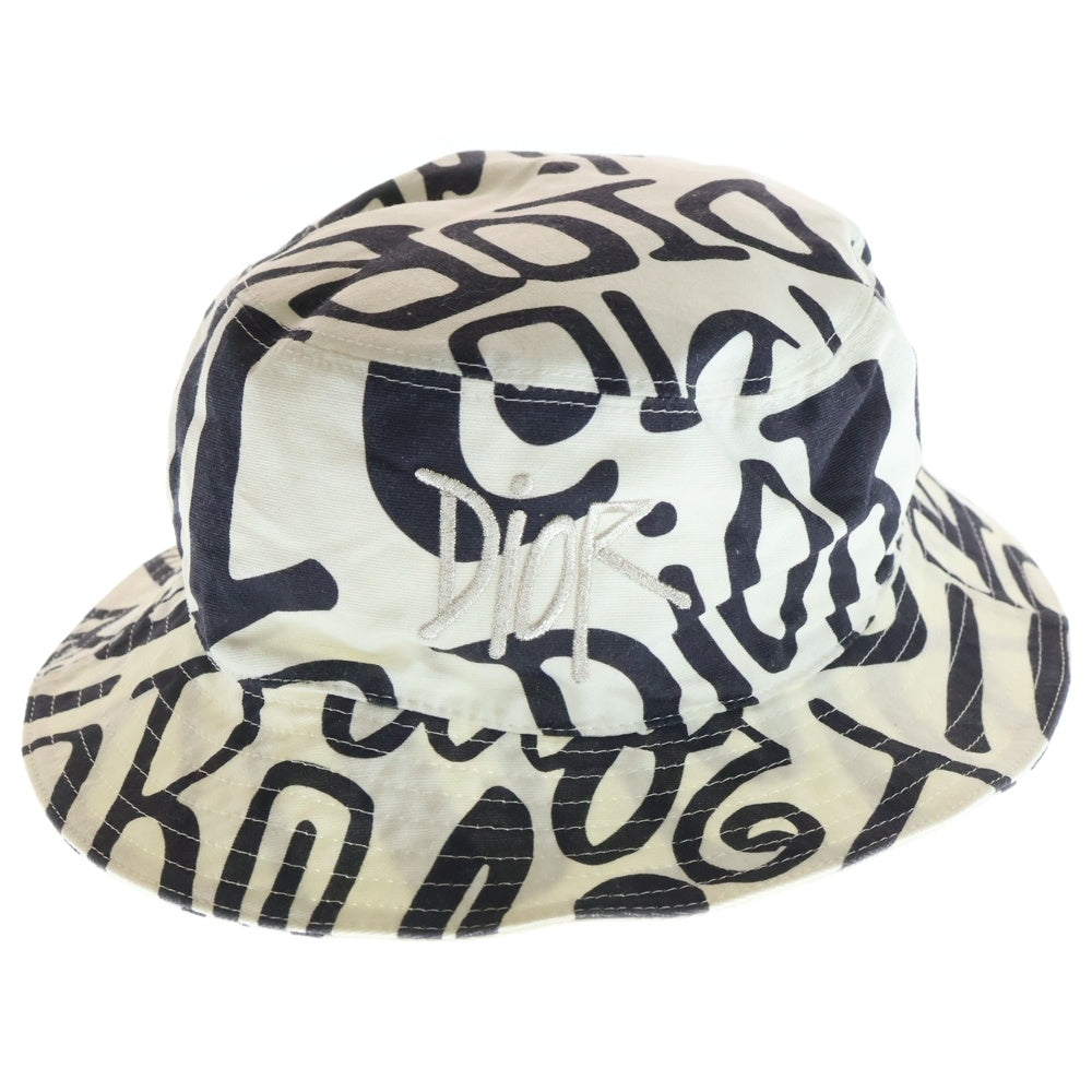 DIOR(ディオール) ×STUSSY バケットハット ホワイト コットン #L 07014692220 レディース