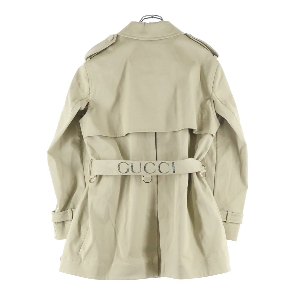 GUCCI(グッチ) コットンギャバジン ダブルブレスト トレンチコート ベージュ 786029 レディース