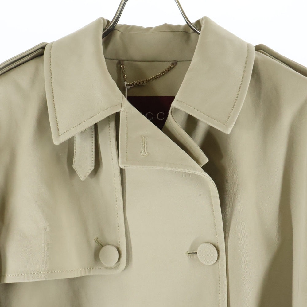 GUCCI(グッチ) コットンギャバジン ダブルブレスト トレンチコート ベージュ 786029 レディース