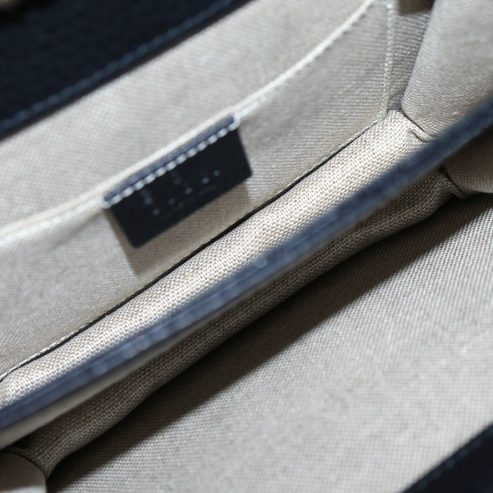 GUCCI(グッチ) インターロッキングG チェーンショルダーバッグ ブラック レザー 510304 ゴールド金具 レディース