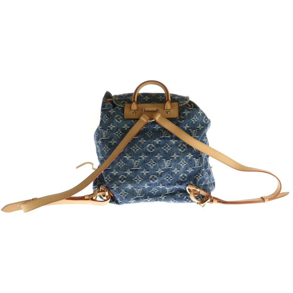 LOUIS VUITTON(ルイヴィトン) サックアドGM モノグラム デニム レザー バックパック リュックサック ゴールド金具 インディゴ/ブラウン M95056 レディース