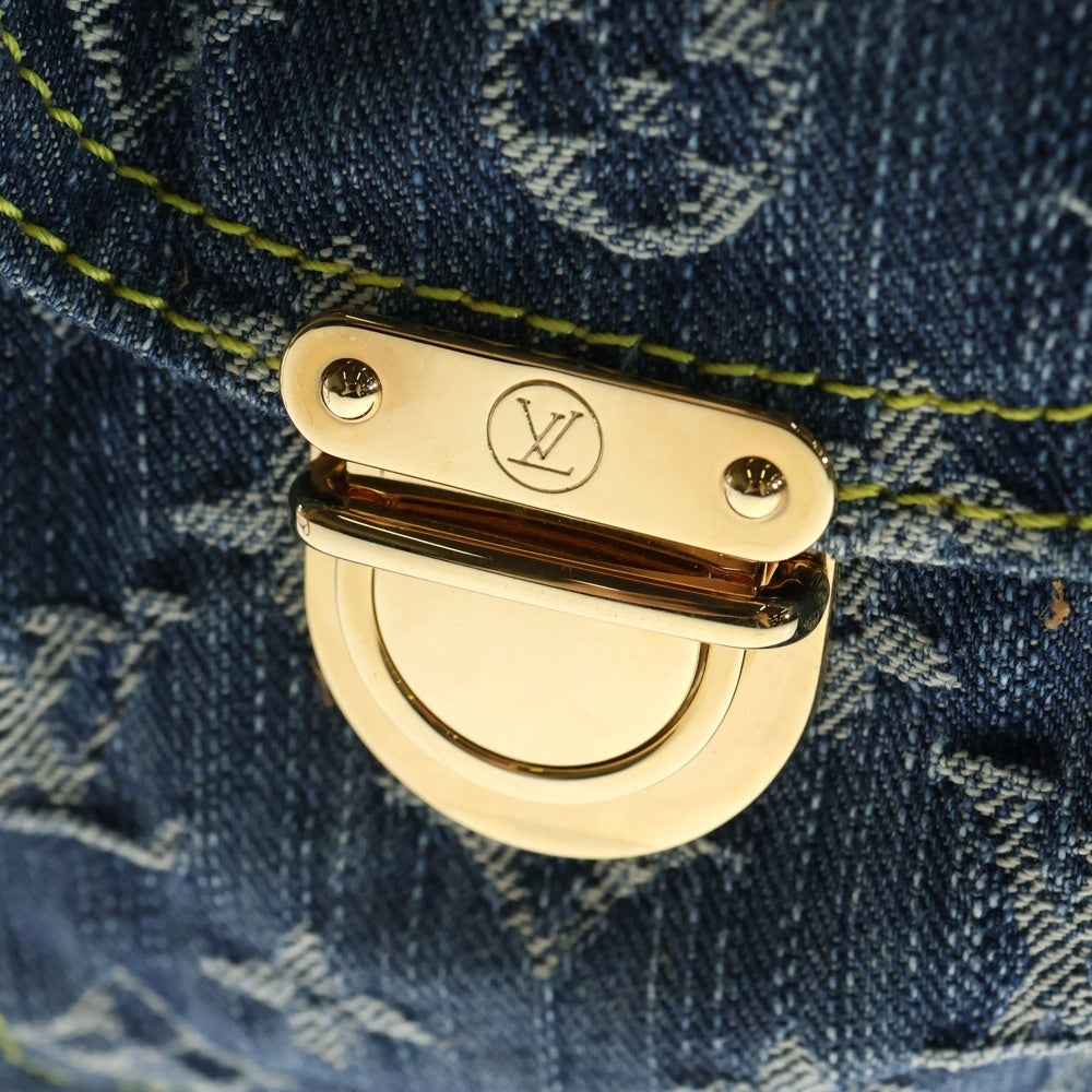 LOUIS VUITTON(ルイヴィトン) サックアドGM モノグラム デニム レザー バックパック リュックサック ゴールド金具 インディゴ/ブラウン M95056 レディース