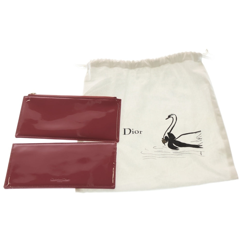 Christian Dior(クリスチャンディオール) カナージュ ショルダーウォレット チェーンバッグ ミニバッグ ピンク パテント ゴールド金具