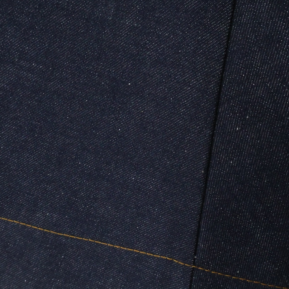Sacai(サカイ) 24SS アシンメトリー メルトンウール切り替え デニム フレア ミディアムスカート インディゴ/ネイビー レディース 24-07352
