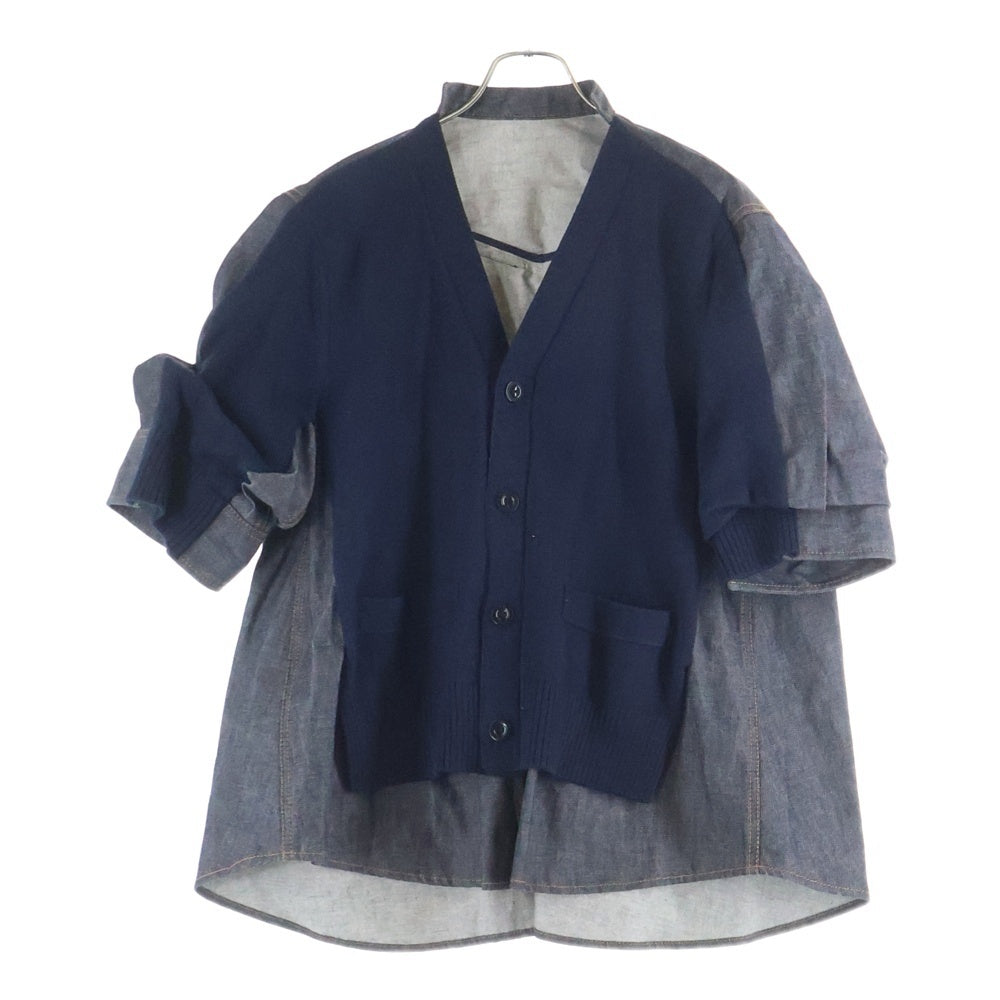 Sacai(サカイ) 24AW カーディガン ドッキング 半袖 デニムジャケット