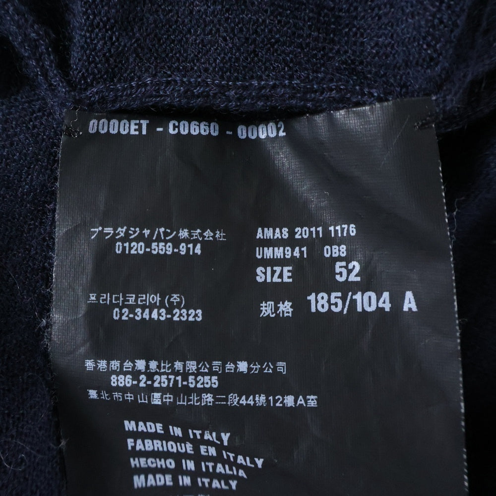 PRADA(プラダ) 11AW シルク混 カシミヤ Vネック プルオーバー 長袖ニット セーター ネイビー UMM941 レディース