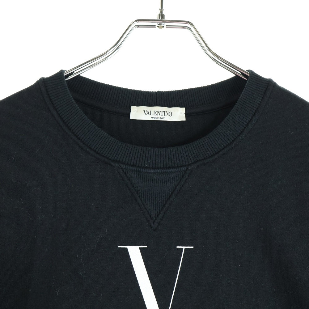 VALENTINO(ヴァレンティノ) VLTN ロゴプリント クルーネック プルオーバー スウェット トレーナー ブラック PV0MF 09N3TV レディース