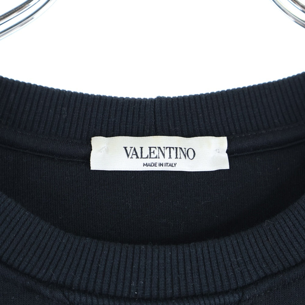 VALENTINO(ヴァレンティノ) VLTN ロゴプリント クルーネック プルオーバー スウェット トレーナー ブラック PV0MF 09N3TV レディース