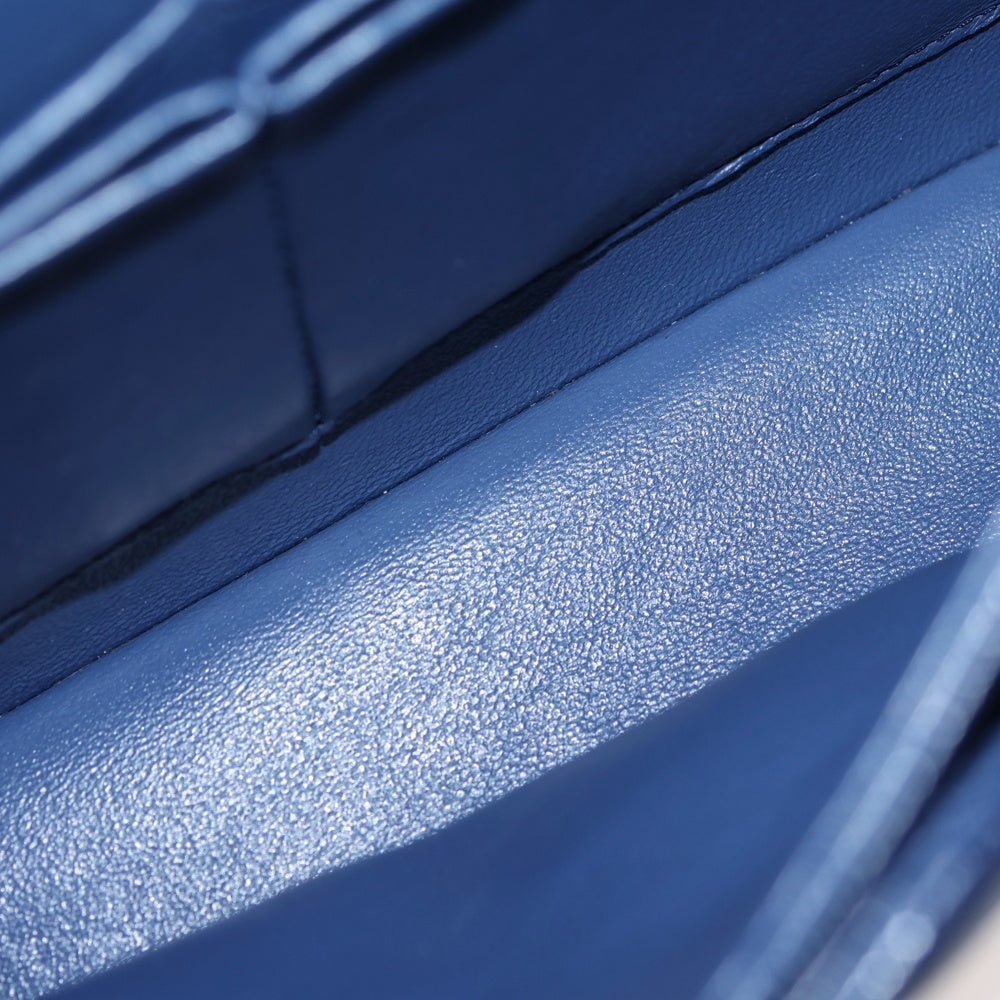 CHANEL(シャネル) マトラッセ25 ココマーク キャビアスキン レザー Wフラップ/Wチェーンショルダーバッグ ネイビー SV金具 A01112 レディース