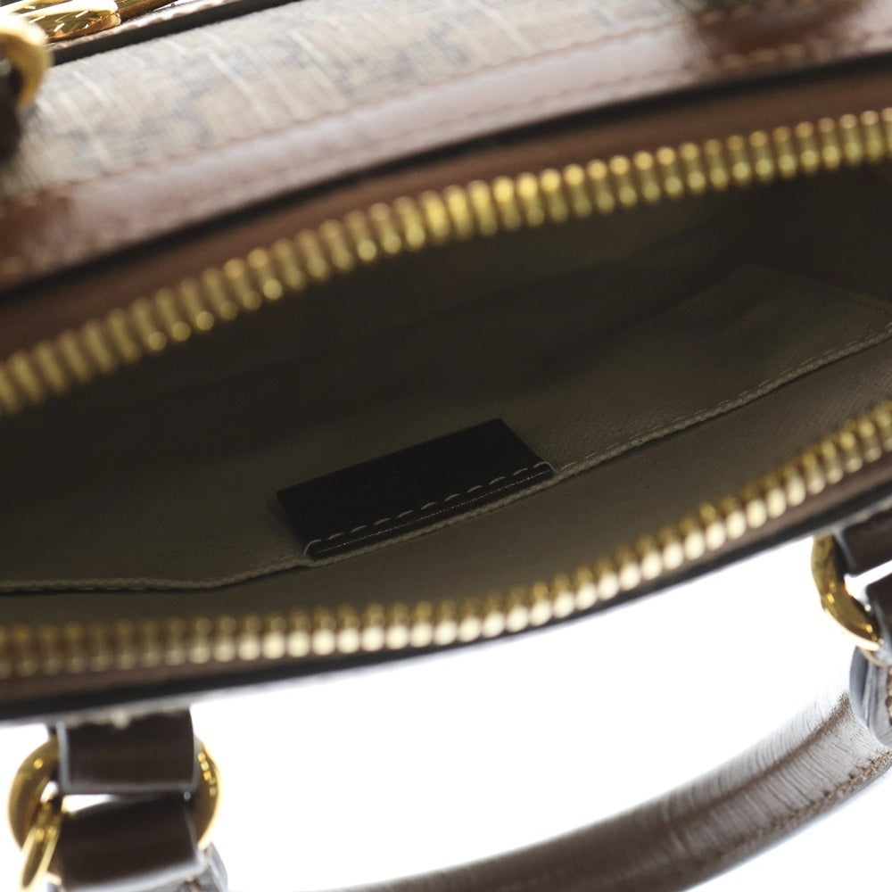 GUCCI(グッチ) GGスプリーム ミニ トップハンドルバッグ 2WAY レザーハンドバッグ ショルダーバッグ ブラウン 640716 レディース