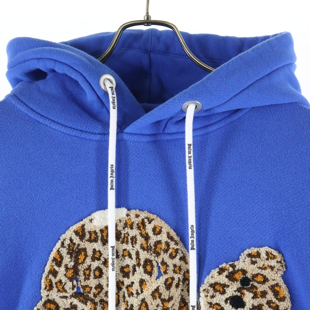 Palm Angels(パームエンジェルス) アイコニック テリーパッチ ロゴプリント プルオーバースウェットパーカー フーディー ブルー PMBB058S22FLE008