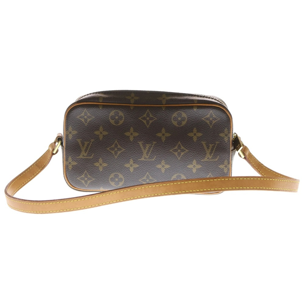 LOUIS VUITTON(ルイヴィトン) モノグラム ポシェット・シテ ショルダーバッグ ミニバッグ ブラウン レザー×PVC M51183 ゴールド金具 レディース