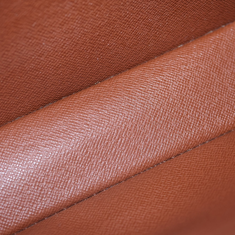 LOUIS VUITTON(ルイヴィトン) モノグラム ポシェット・シテ ショルダーバッグ ミニバッグ ブラウン レザー×PVC M51183 ゴールド金具 レディース