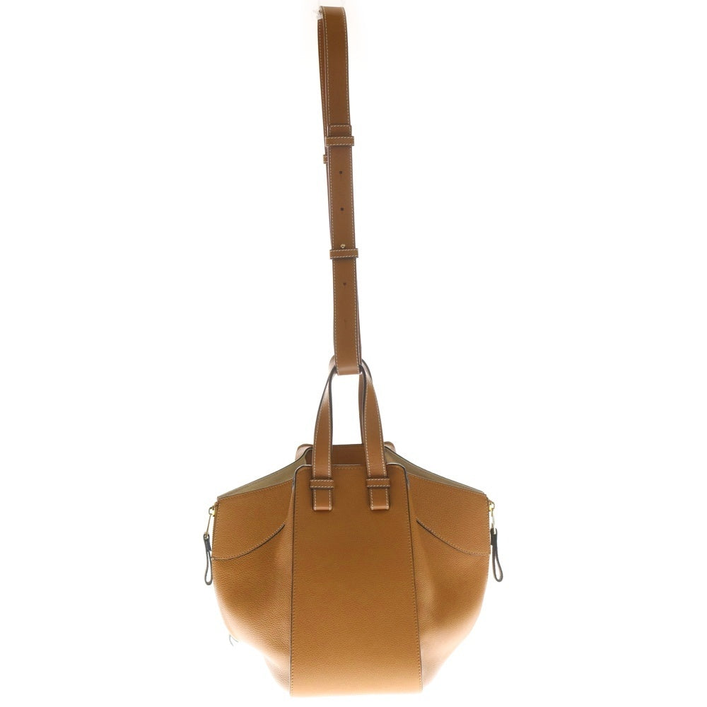 LOEWE(ロエベ) ハンモック スモール アナグラムロゴ レザー 2WAY ハンド ショルダーバッグ ゴールド金具 ブラウン レディース