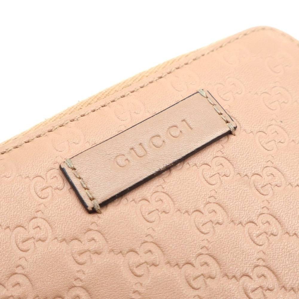 GUCCI(グッチ) マイクロ グッチシマ 二つ折り財布 コンパクトウォレット コインケース ベージュ レザー 449395 ゴールド金具
