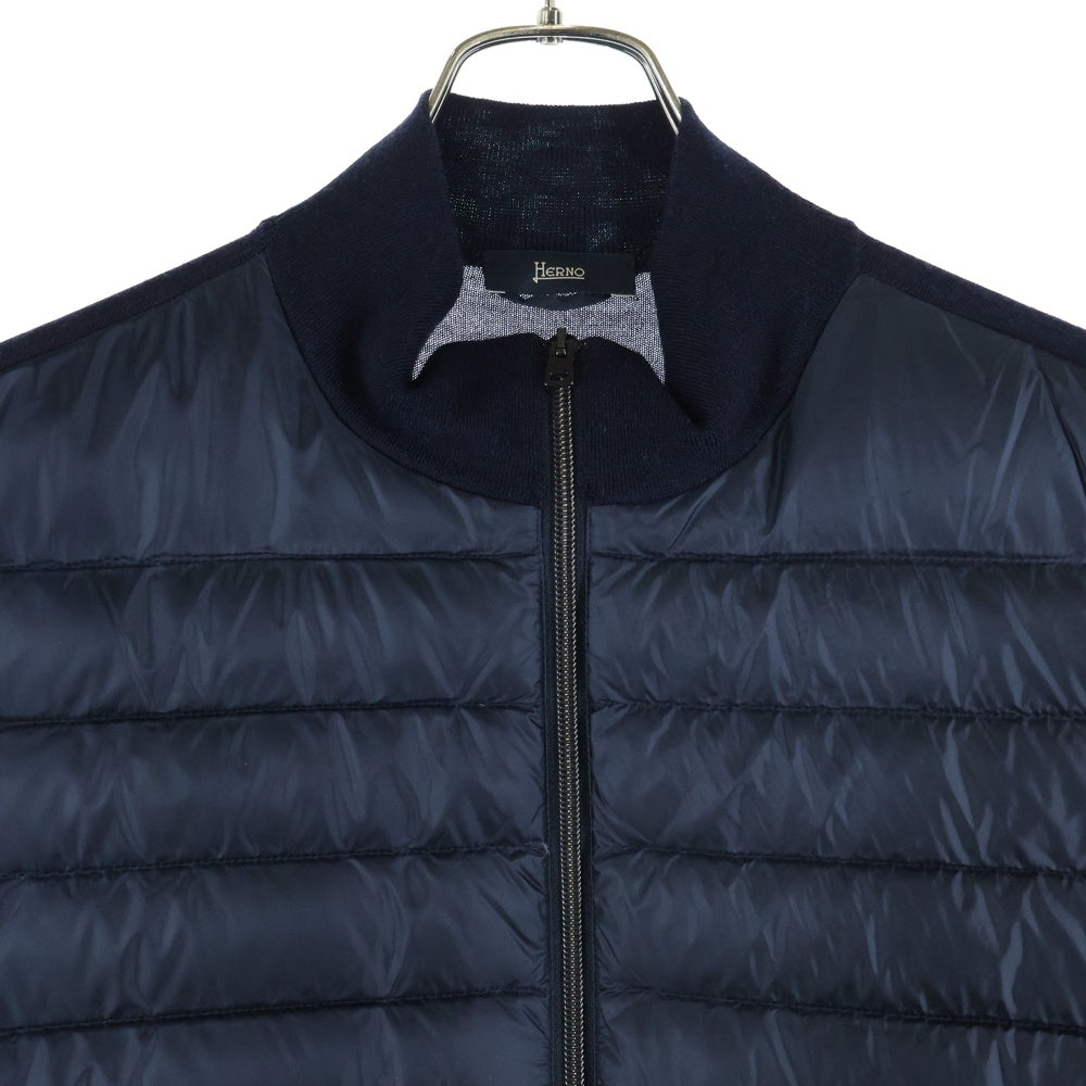 HERNO(ヘルノ) ダウン切替ニットカーディガン ブルゾン ネイビー MC0008U-70025-9290