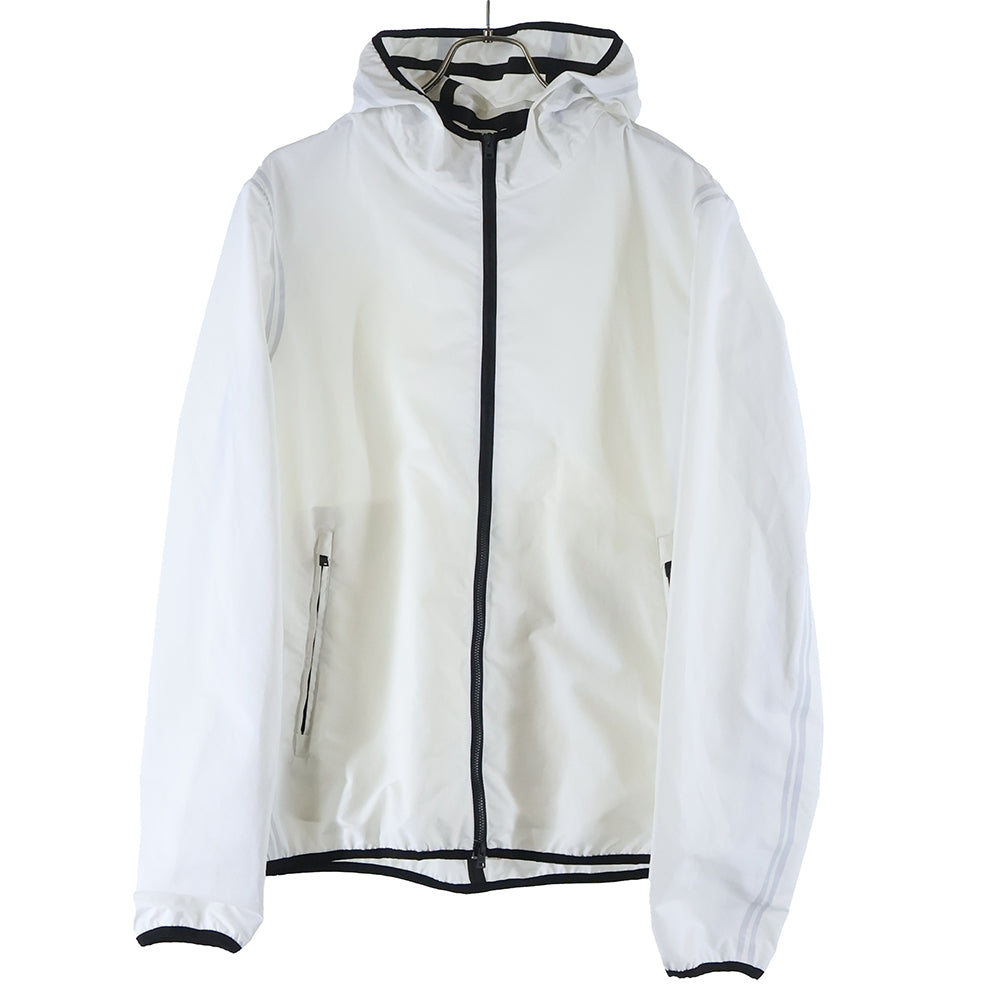 HERNO(ヘルノ) ウォーターレペレント ポリエステル ソリッド ダブルジップ ヨットパーカー フーデッド ナイロンジャケット ホワイト ...