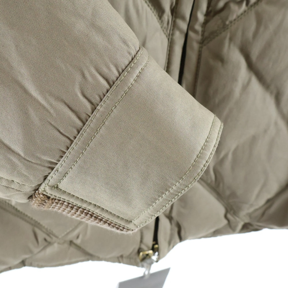 TOM FORD(トムフォード) スエードレザー切り替え キルティング リブカラー ジップアップ ダウンジャケット ブルゾン ベージュ BP057 TF054 M03