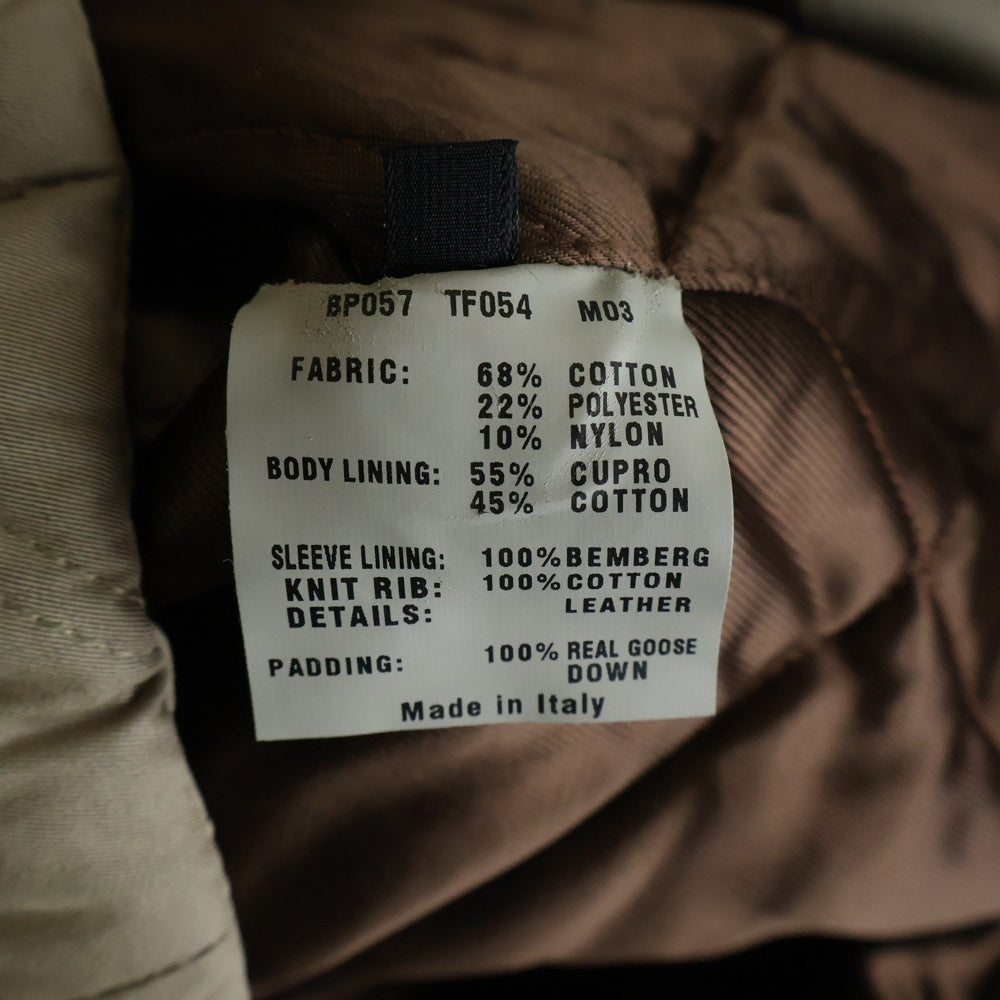 TOM FORD(トムフォード) スエードレザー切り替え キルティング リブカラー ジップアップ ダウンジャケット ブルゾン ベージュ BP057 TF054 M03