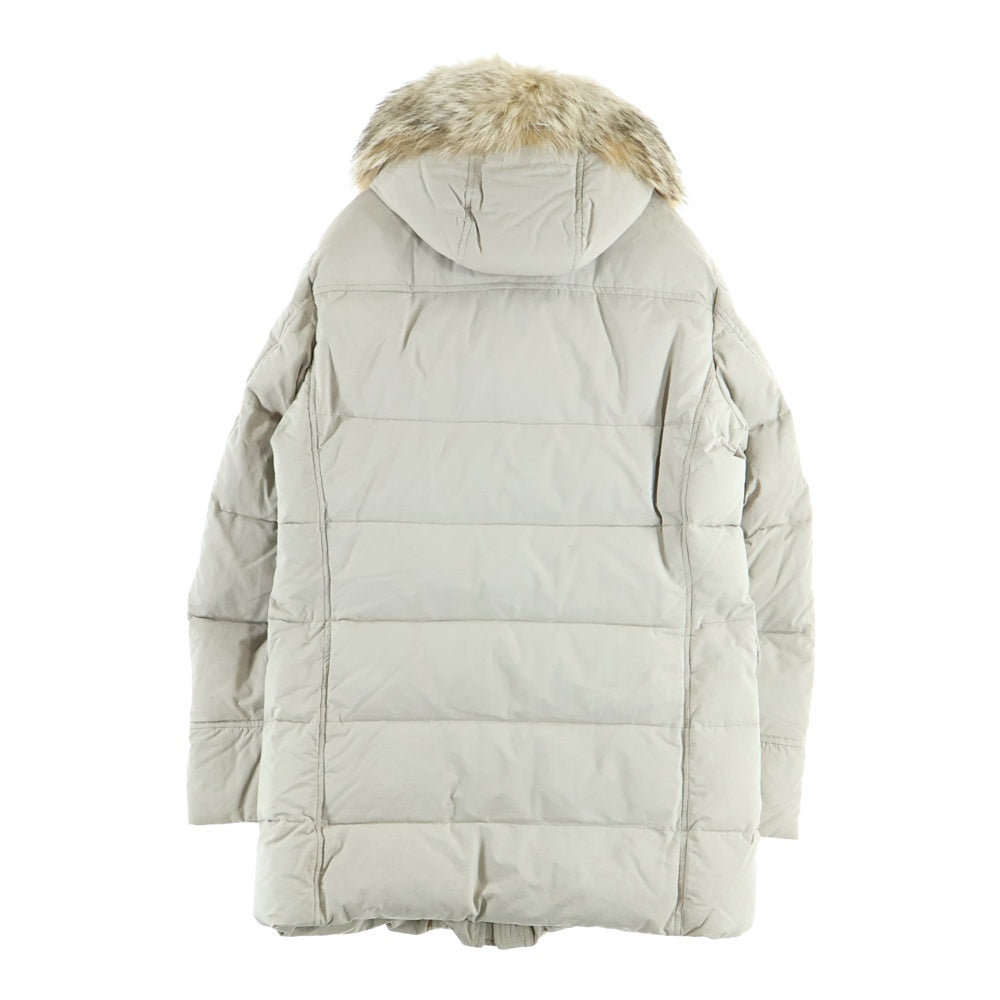 MOORER(ムーレー) FEYEM フェイエム ファー フーデッド ジップアップ ダウン ロング フィールドジャケット コート ベージュ