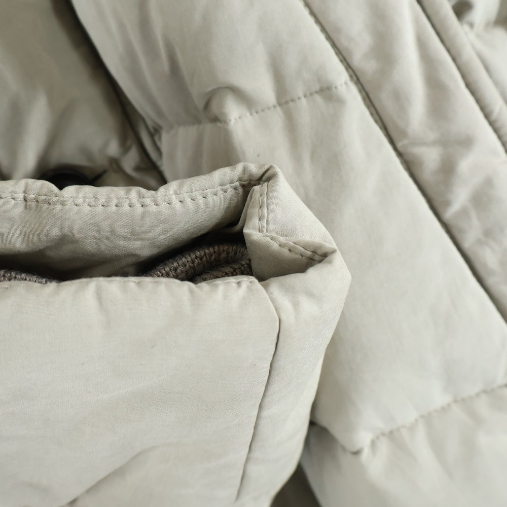 MOORER(ムーレー) FEYEM フェイエム ファー フーデッド ジップアップ ダウン ロング フィールドジャケット コート ベージュ