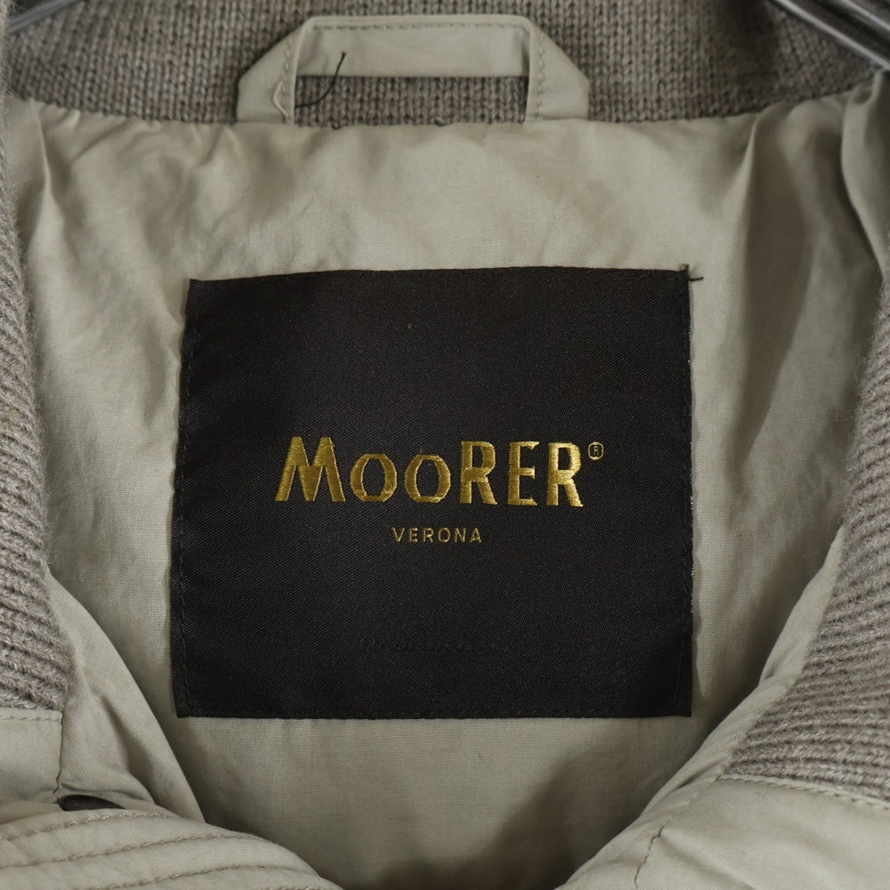 MOORER(ムーレー) FEYEM フェイエム ファー フーデッド ジップアップ ダウン ロング フィールドジャケット コート ベージュ