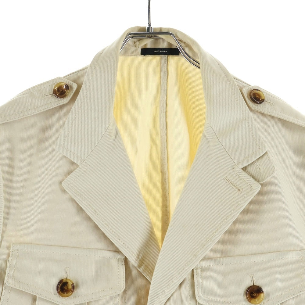 TOM FORD(トムフォード) コットンツイル 3B ハンティング テーラードジャケット アイボリー