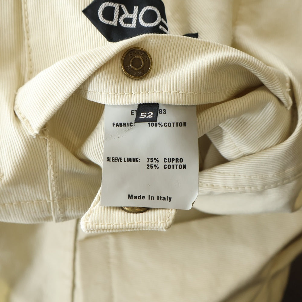 TOM FORD(トムフォード) コットンツイル 3B ハンティング テーラードジャケット アイボリー