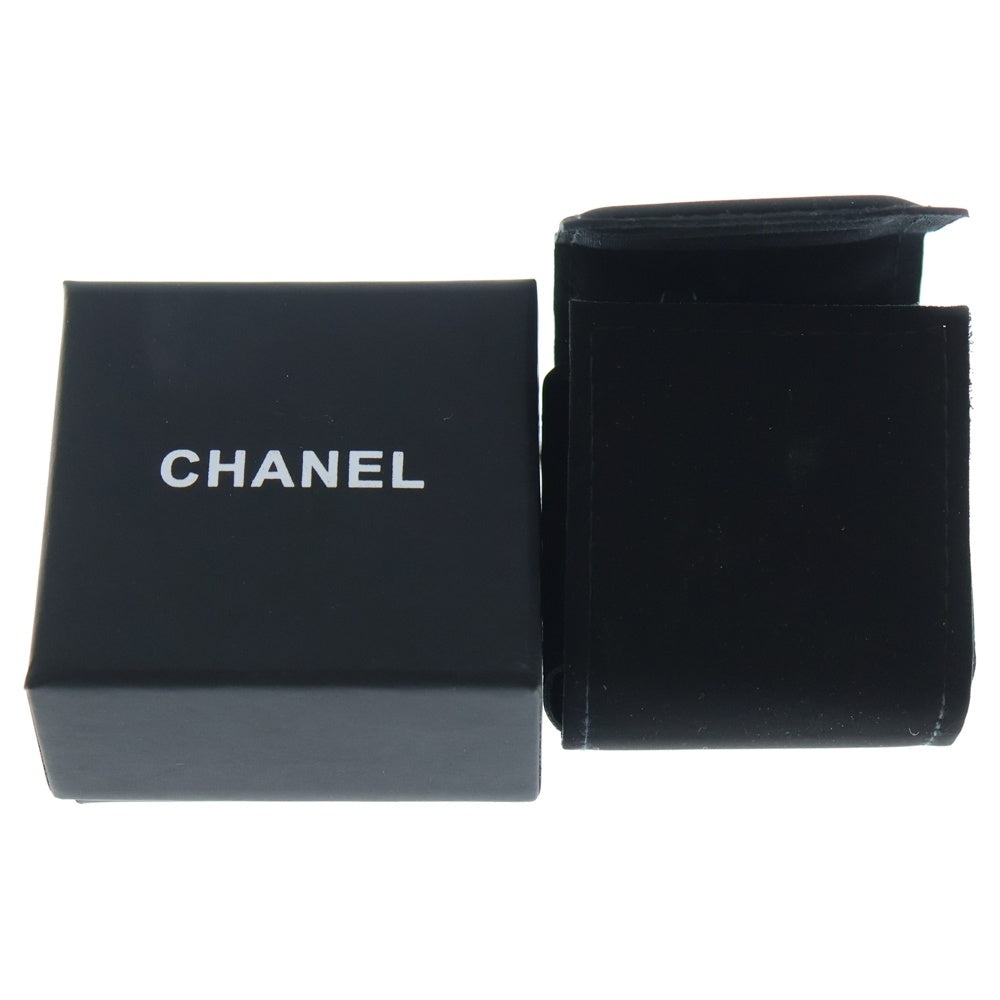 CHANEL(シャネル) ココマーク ロゴラインストーン フープピアス ゴールド×ブラック GP レディース
