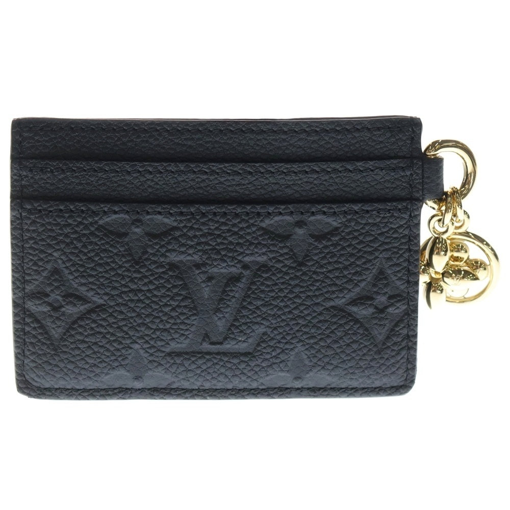 LOUIS VUITTON(ルイヴィトン) ポルトカルト LVチャーム モノグラム アンプラント レザー カードケース ゴールド金具 ブラック M82132