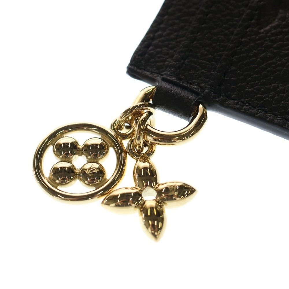 LOUIS VUITTON(ルイヴィトン) ポルトカルト LVチャーム モノグラム アンプラント レザー カードケース ゴールド金具 ブラック M82132