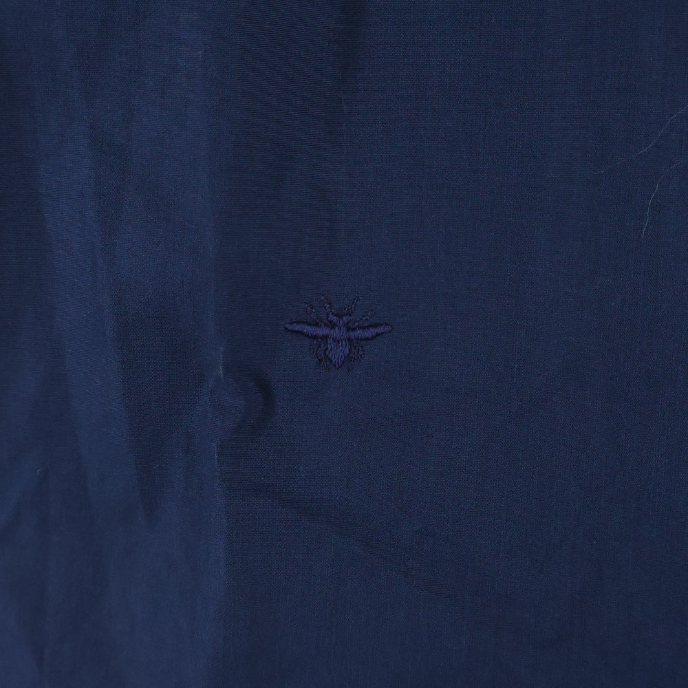 DIOR(ディオール) BEE ロゴ刺繍 ステッチポケット 比翼ボタン 半袖シャツ ネイビー 863C531K1581 レディース