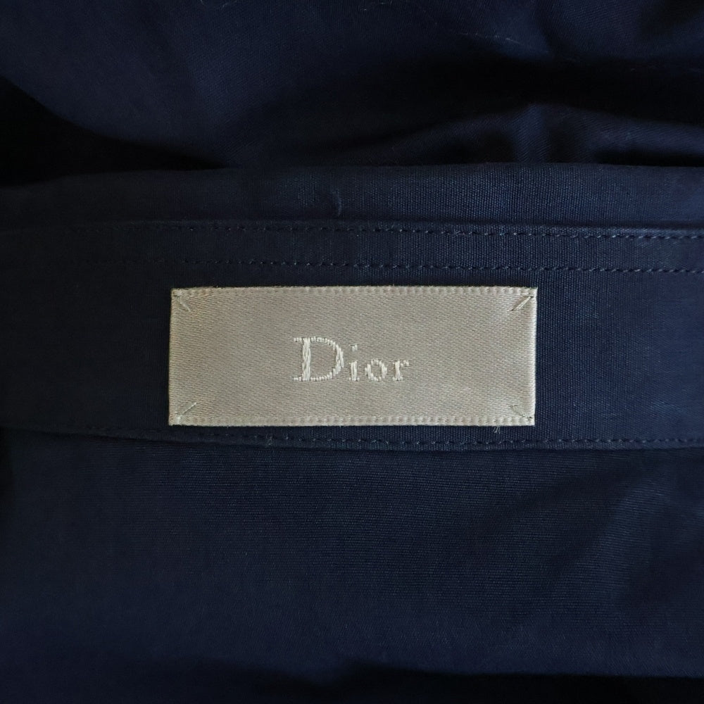 DIOR(ディオール) BEE ロゴ刺繍 ステッチポケット 比翼ボタン 半袖シャツ ネイビー 863C531K1581 レディース