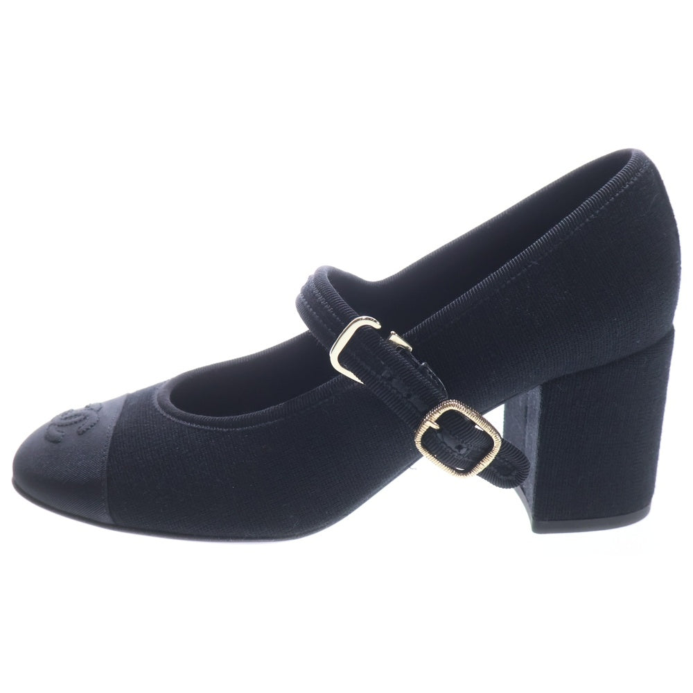 CHANEL(シャネル) パンプス メリージェーン ブラック キャンバス