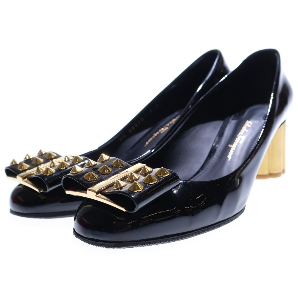 Salvatore Ferragamo(サルヴァトーレ フェラガモ) ヴァラ パンプス ブラック パテント レザー レディース
