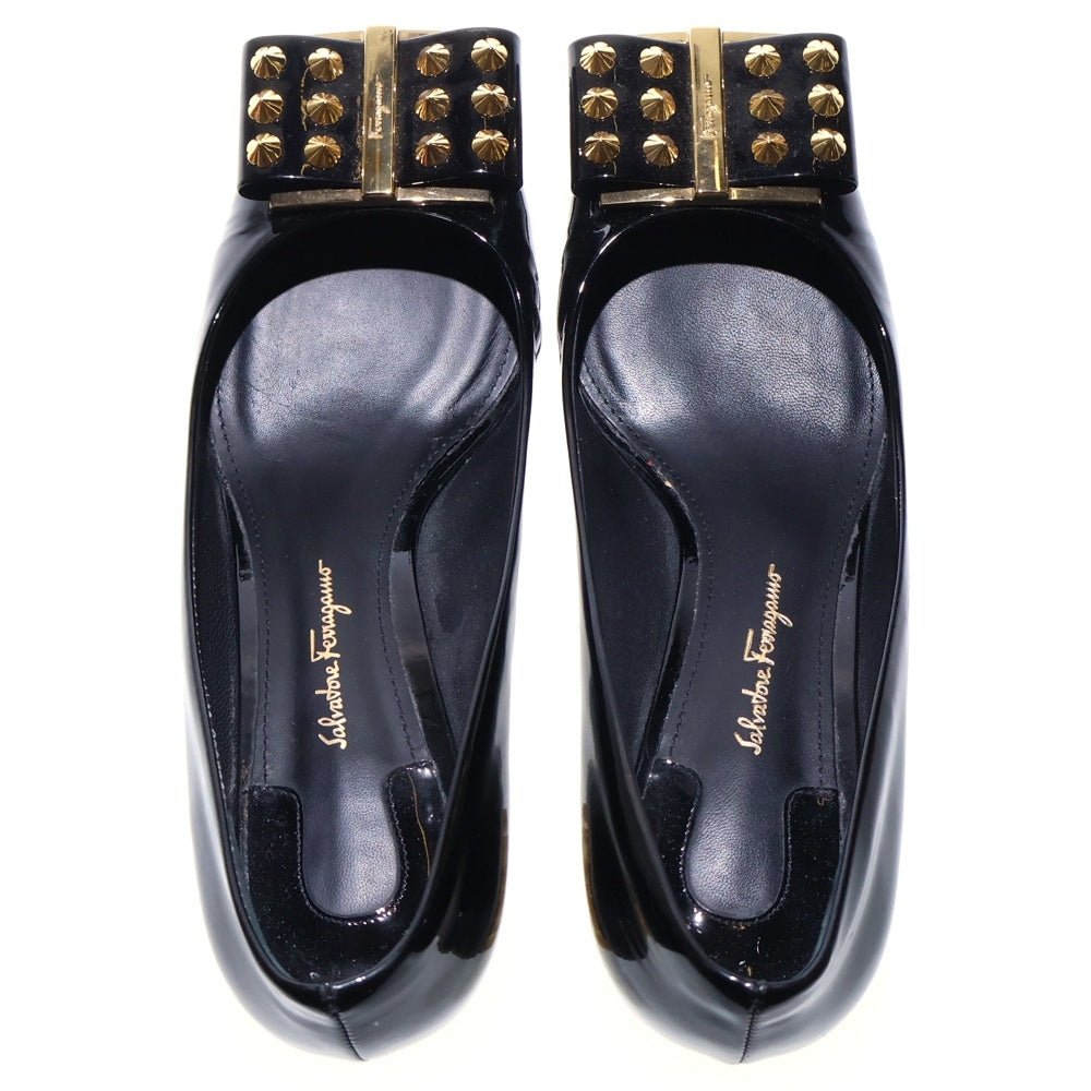 Salvatore Ferragamo(サルヴァトーレ フェラガモ) ヴァラ パンプス ブラック パテント レザー レディース