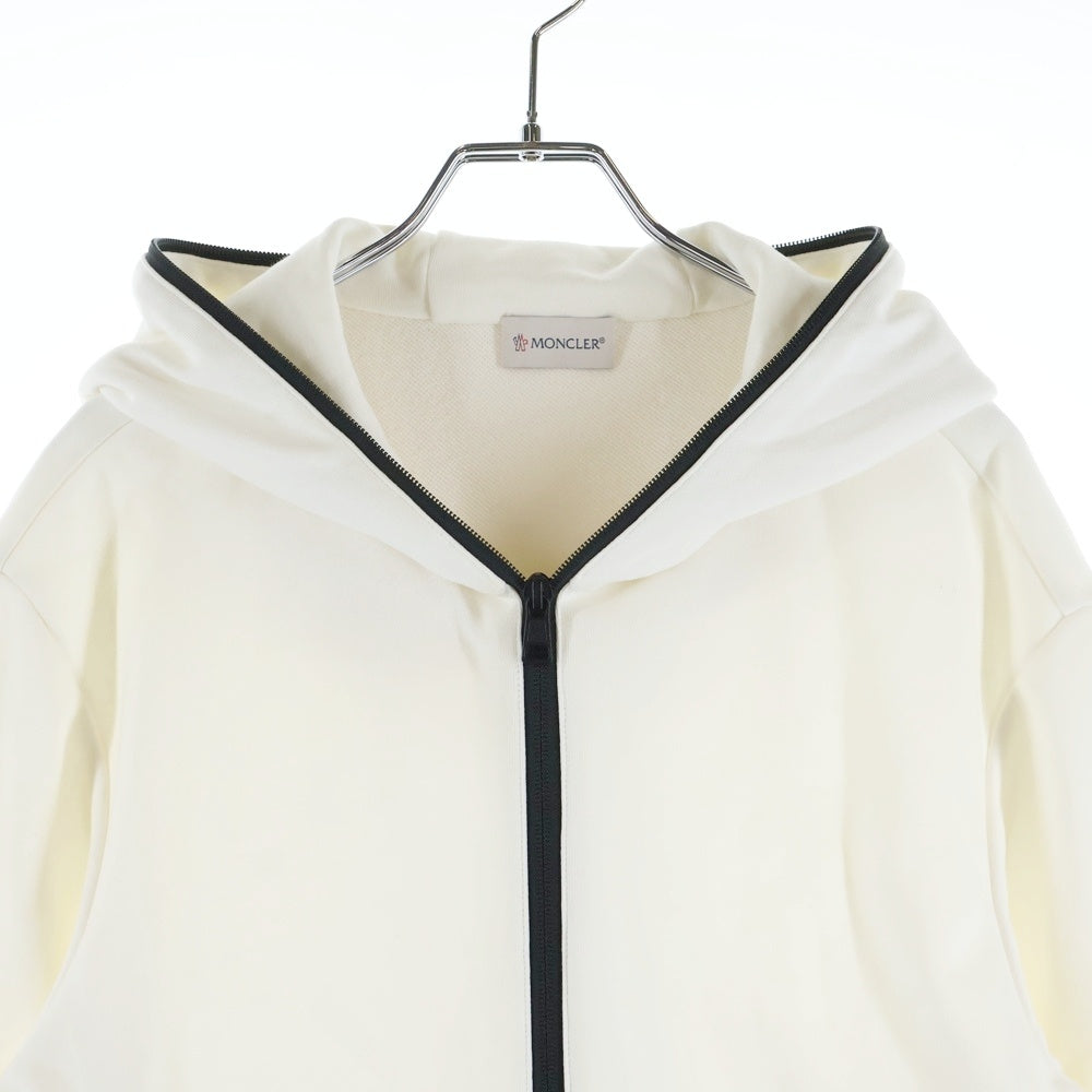 MONCLER(モンクレール) 18SS ワッペンロゴ ジップアップ スウェットパーカー フーディー ホワイト D10918417300 8098U レディース