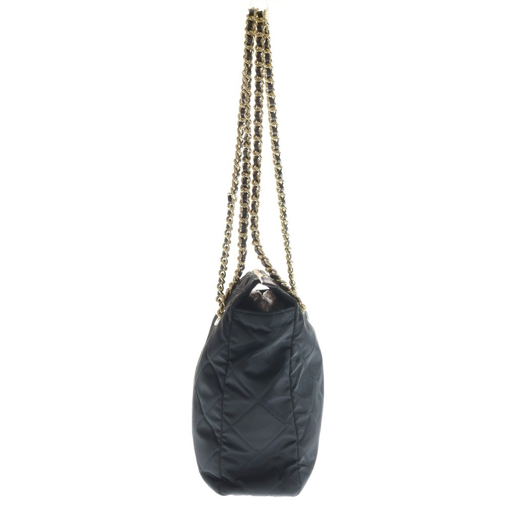 PRADA(プラダ) キルティング チェーントートバッグ 2WAYバッグ ハンドバッグ ショルダーバッグ ブラック ナイロン 1BG551 ゴールド金具 レディース