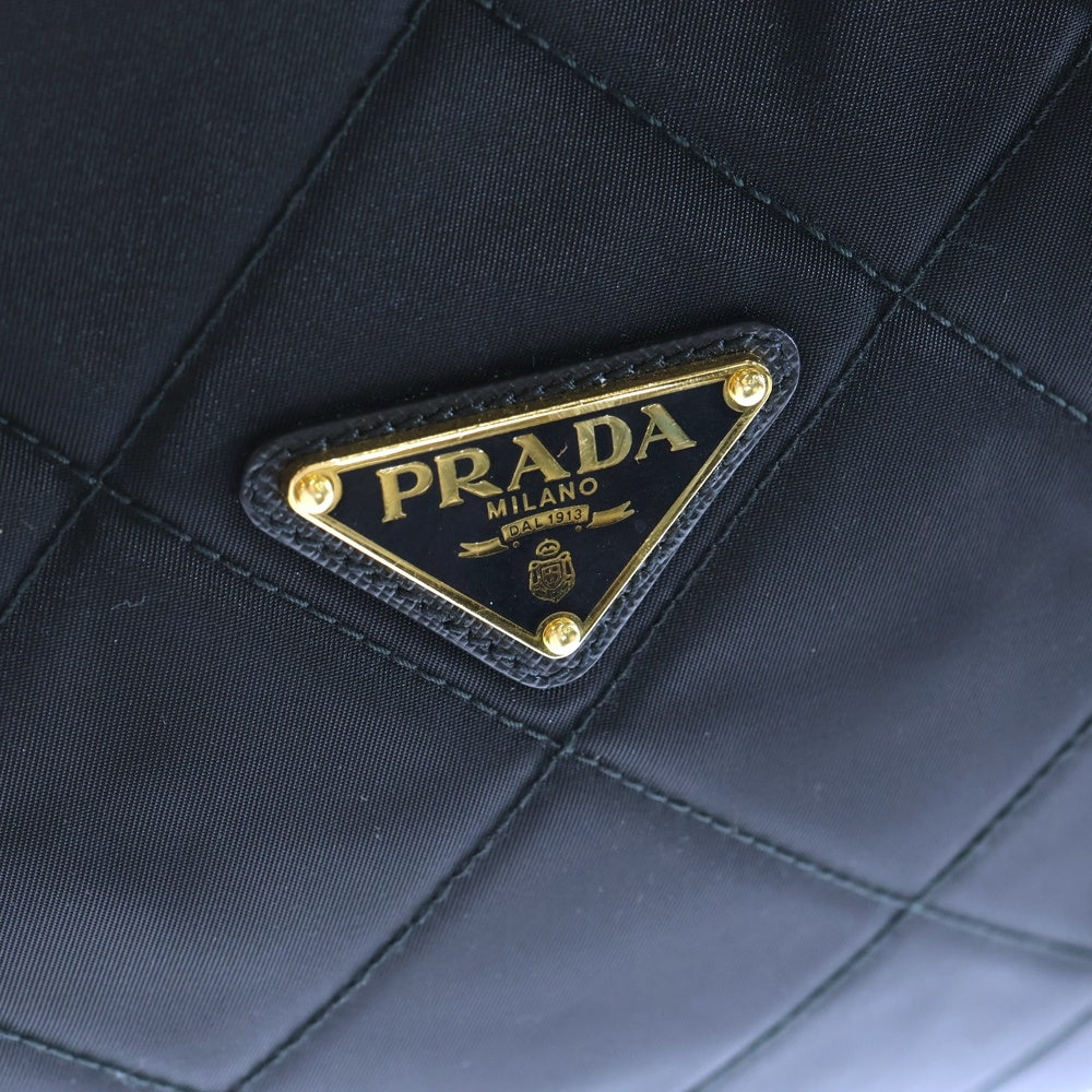 PRADA(プラダ) キルティング チェーントートバッグ 2WAYバッグ ハンドバッグ ショルダーバッグ ブラック ナイロン 1BG551 ゴールド金具 レディース