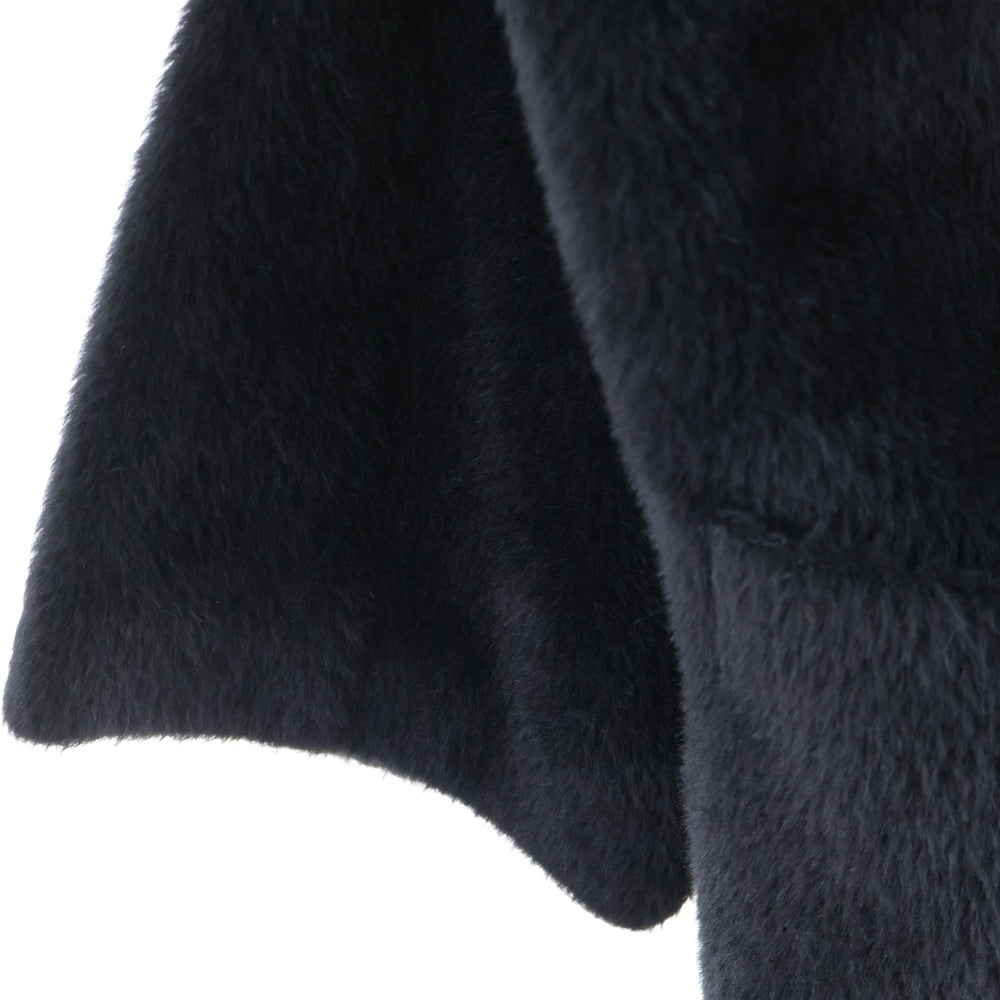 GUCCI(グッチ) トグルボタン フーデッド アルパカ ウール シャギー コート ブラック レディース