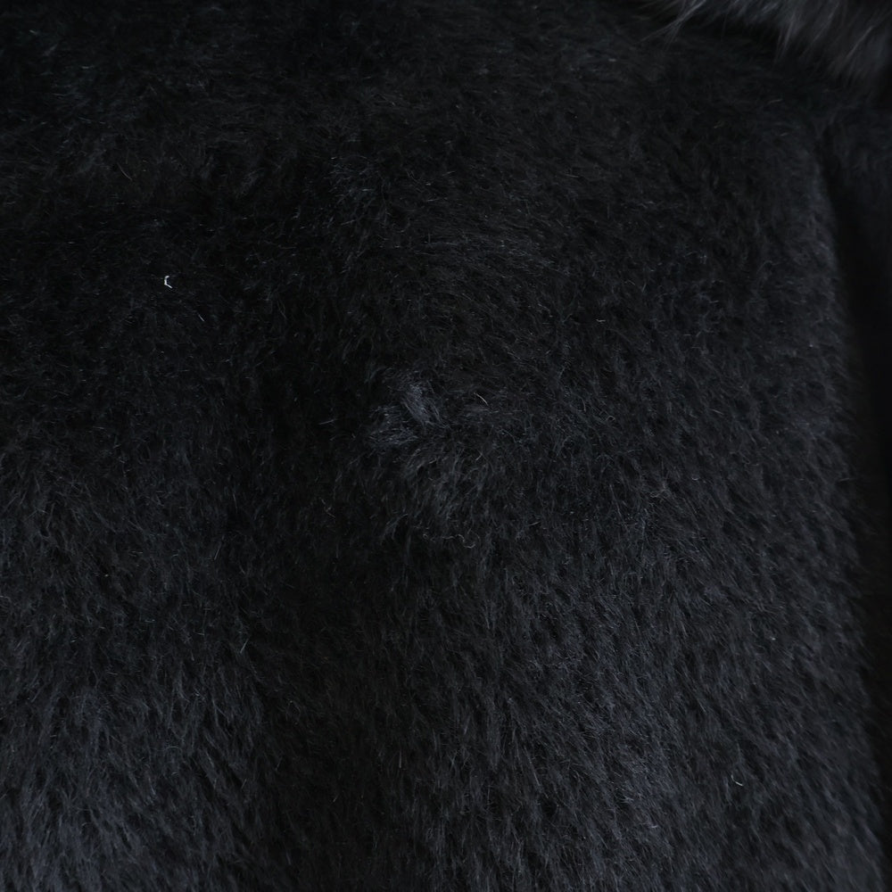 GUCCI(グッチ) トグルボタン フーデッド アルパカ ウール シャギー コート ブラック レディース