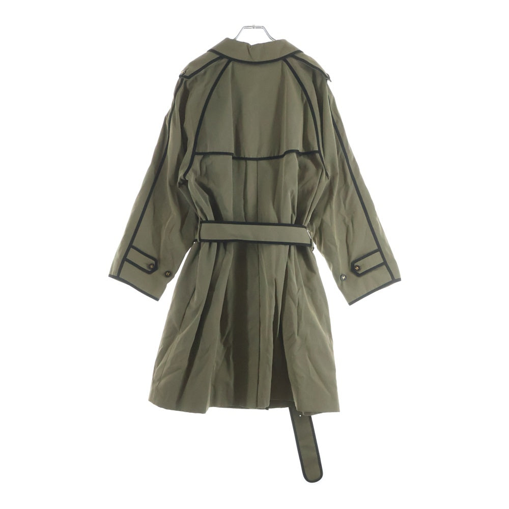 CHANEL(シャネル) ココマークボタン パイピングデザイン ダブルブレスト トレンチコート カーキ レディース P08719