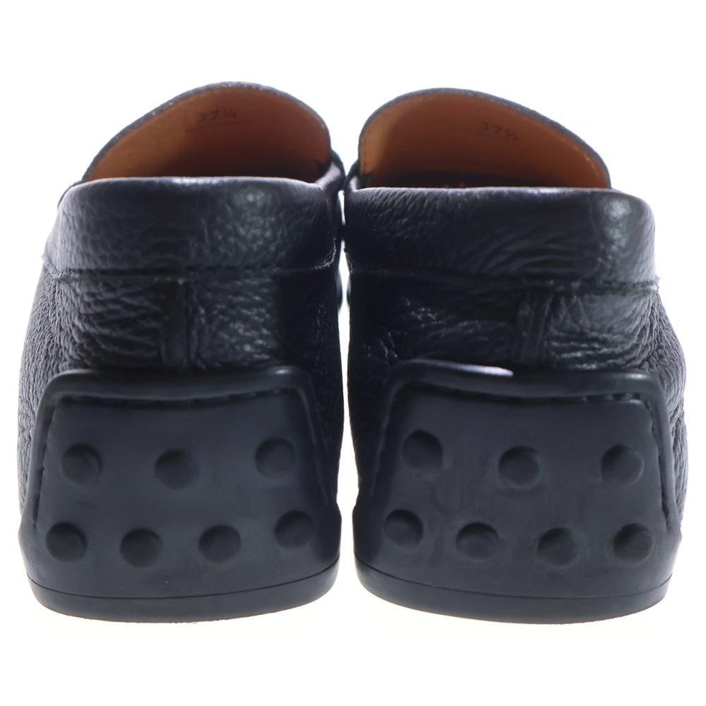 TOD'S(トッズ) レザー スクエアトゥ コイン ペニーローファー ローカット ドライビングシューズ ブラック レディース