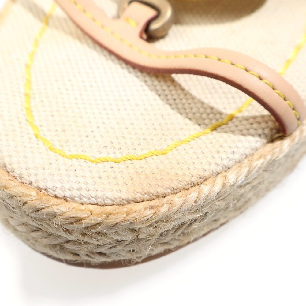 LOUIS VUITTON(ルイヴィトン) クルーズライン ウェッジソール ヒール エスパドリーユ ストラップサンダル シューズ ベージュ/イエロー レディース