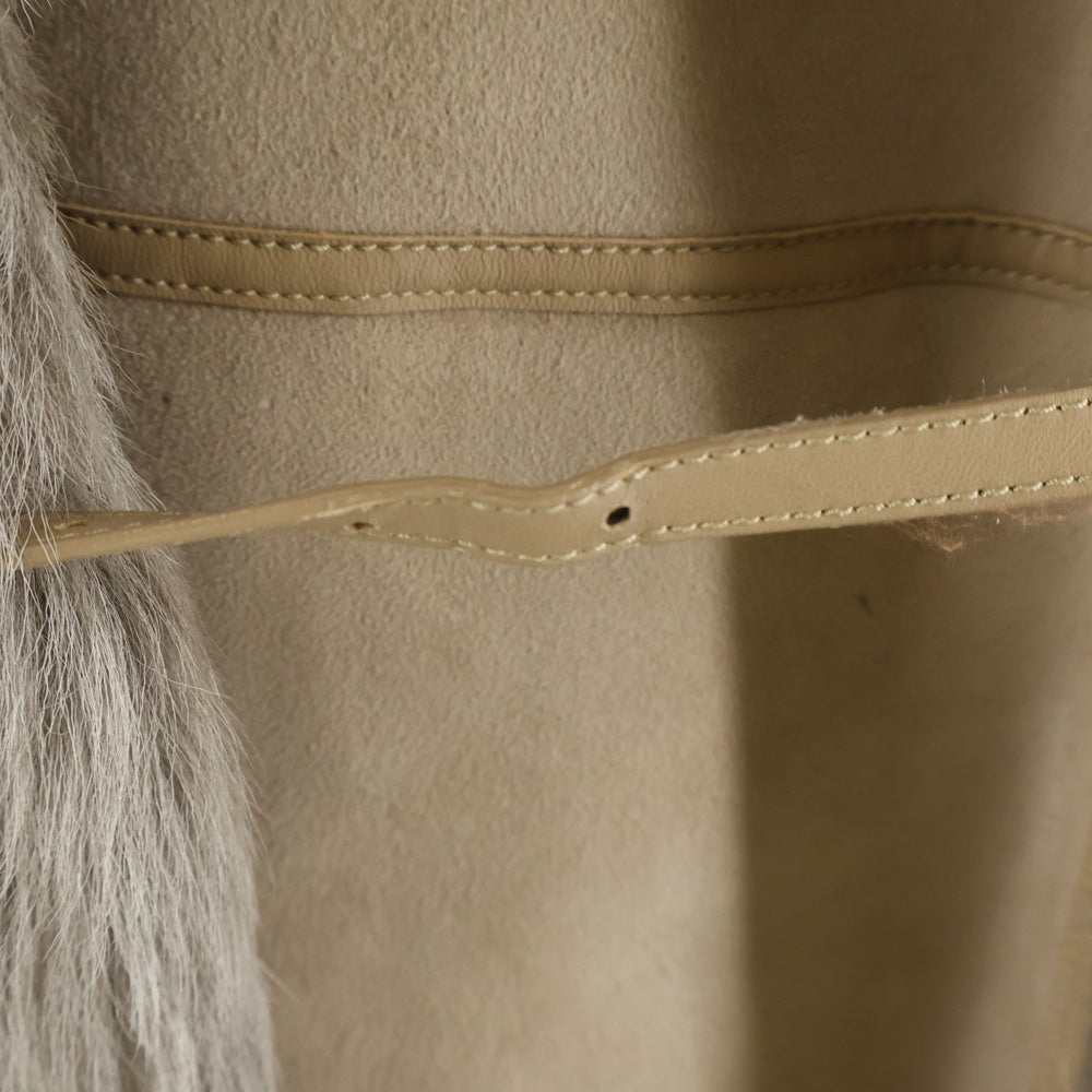 HERMES(エルメス) ムートン ラムスキン スエード コンビレザー ボアライニング ベスト ベージュ レディース