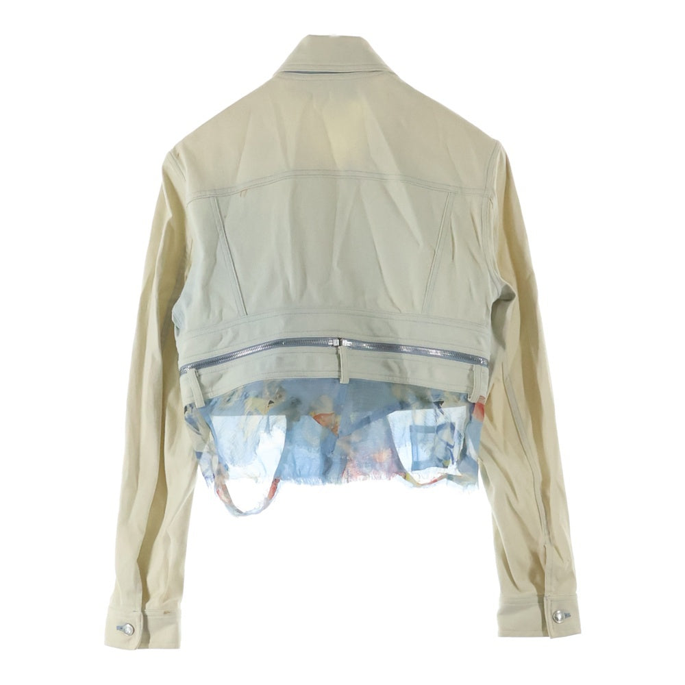 Christian Dior(クリスチャンディオール) × John Galliano ジョンガリアーノ シルクスカーフレイヤード ウォッシュ加工 デニム トラッカージャケット インディゴ レディース 1E12021111