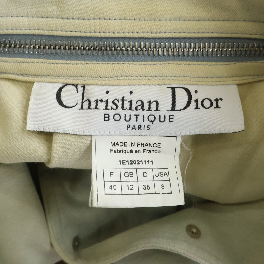 Christian Dior(クリスチャンディオール) × John Galliano ジョンガリアーノ シルクスカーフレイヤード ウォッシュ加工 デニム トラッカージャケット インディゴ レディース 1E12021111